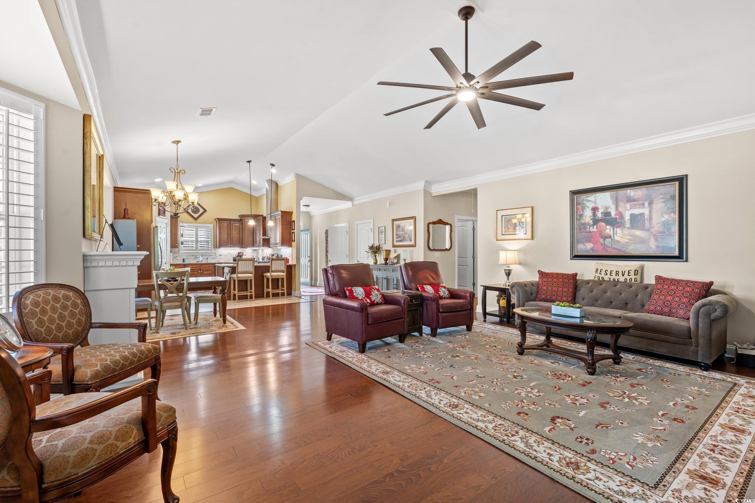 860 Tilly Lake Road Conway, SC 29526 - Photo 5 of 38 Living room featuring ceiling fan with notable cha
