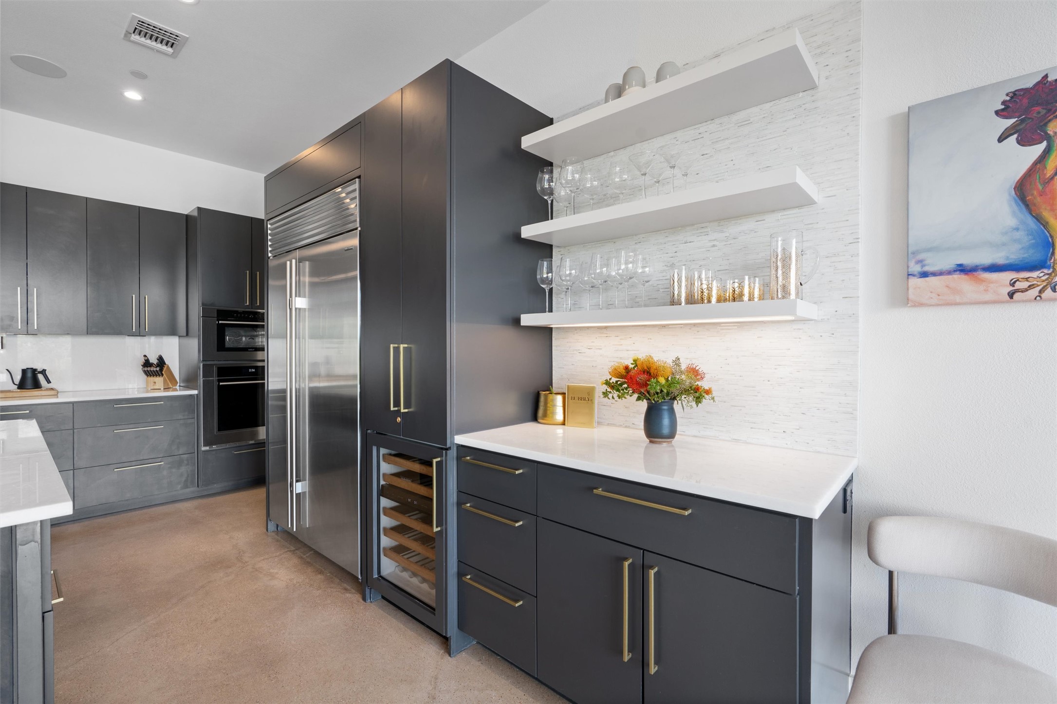 1500 The High Road Austin, TX 78746 - Photo 11 of 40 wine fridge and subzero fridge