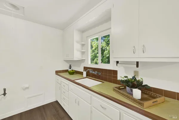 a view of small space with wooden floor