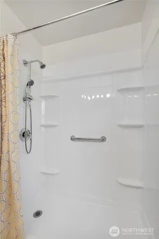 a bathroom with a shower