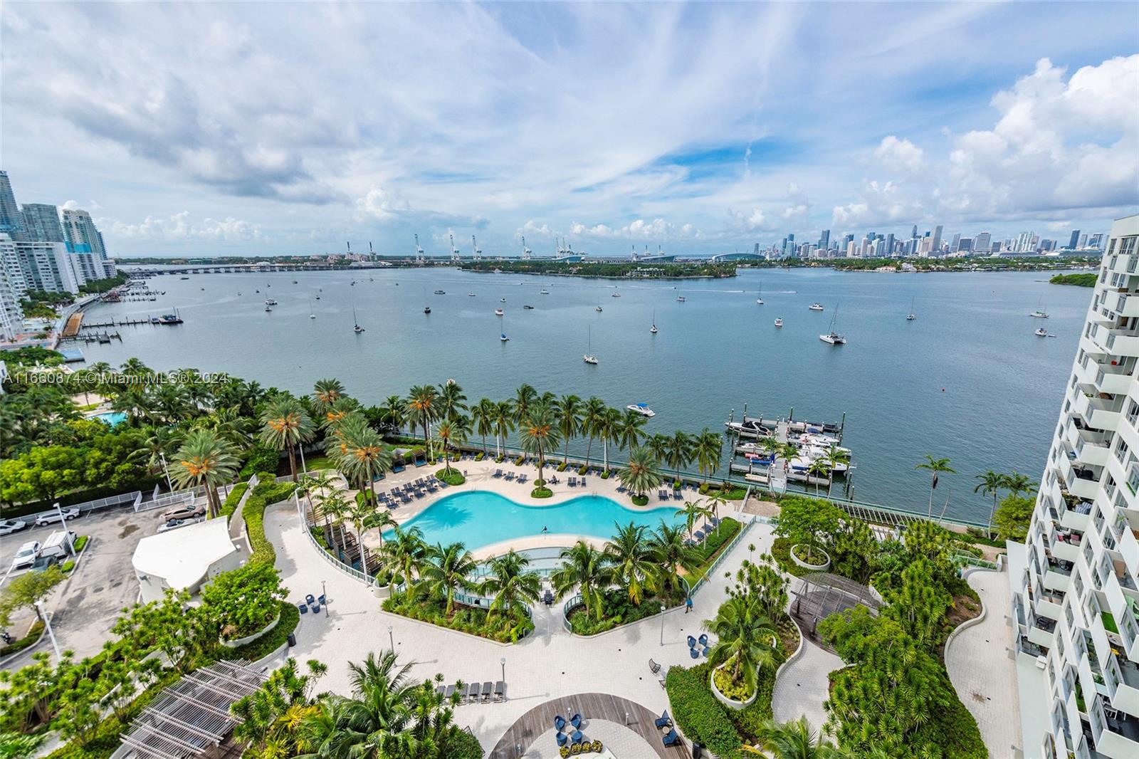 1500 Bay Road, Unit 1524S Miami Beach, FL 33139 - Photo 24 of 40 an aerial view of a house with a lake view
