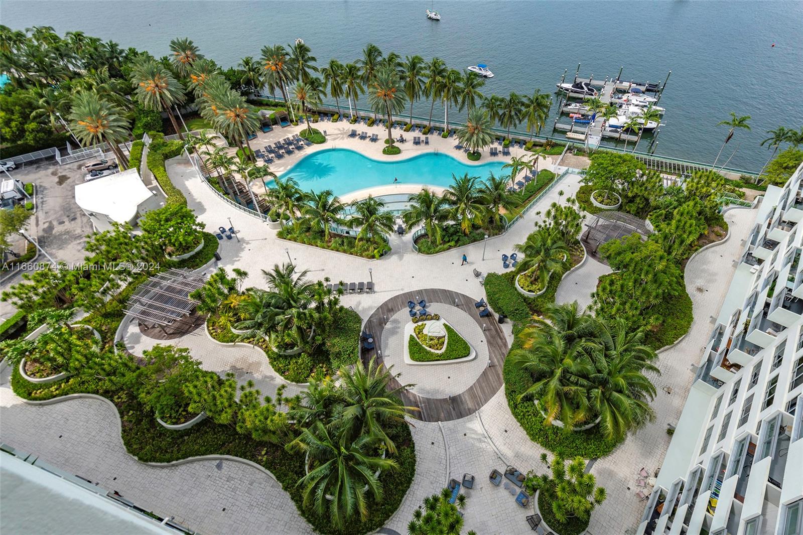 1500 Bay Road, Unit 1524S Miami Beach, FL 33139 - Photo 25 of 40 an aerial view of a house with a yard and potted plants