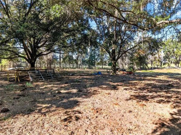 a view of outdoor space with garden and trees
