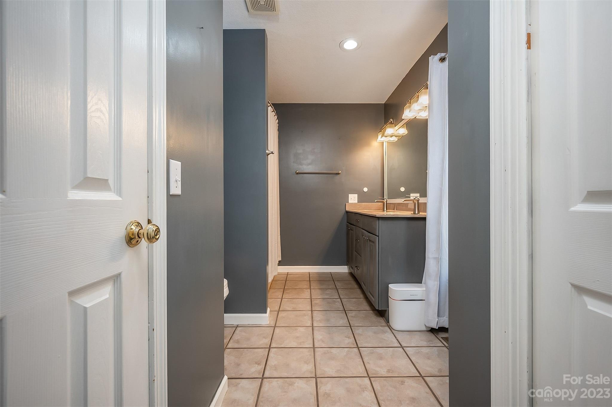 1251 Terrys Creek Road Zirconia, NC 28790 - Photo 21 of 48 a bathroom with a sink and mirror