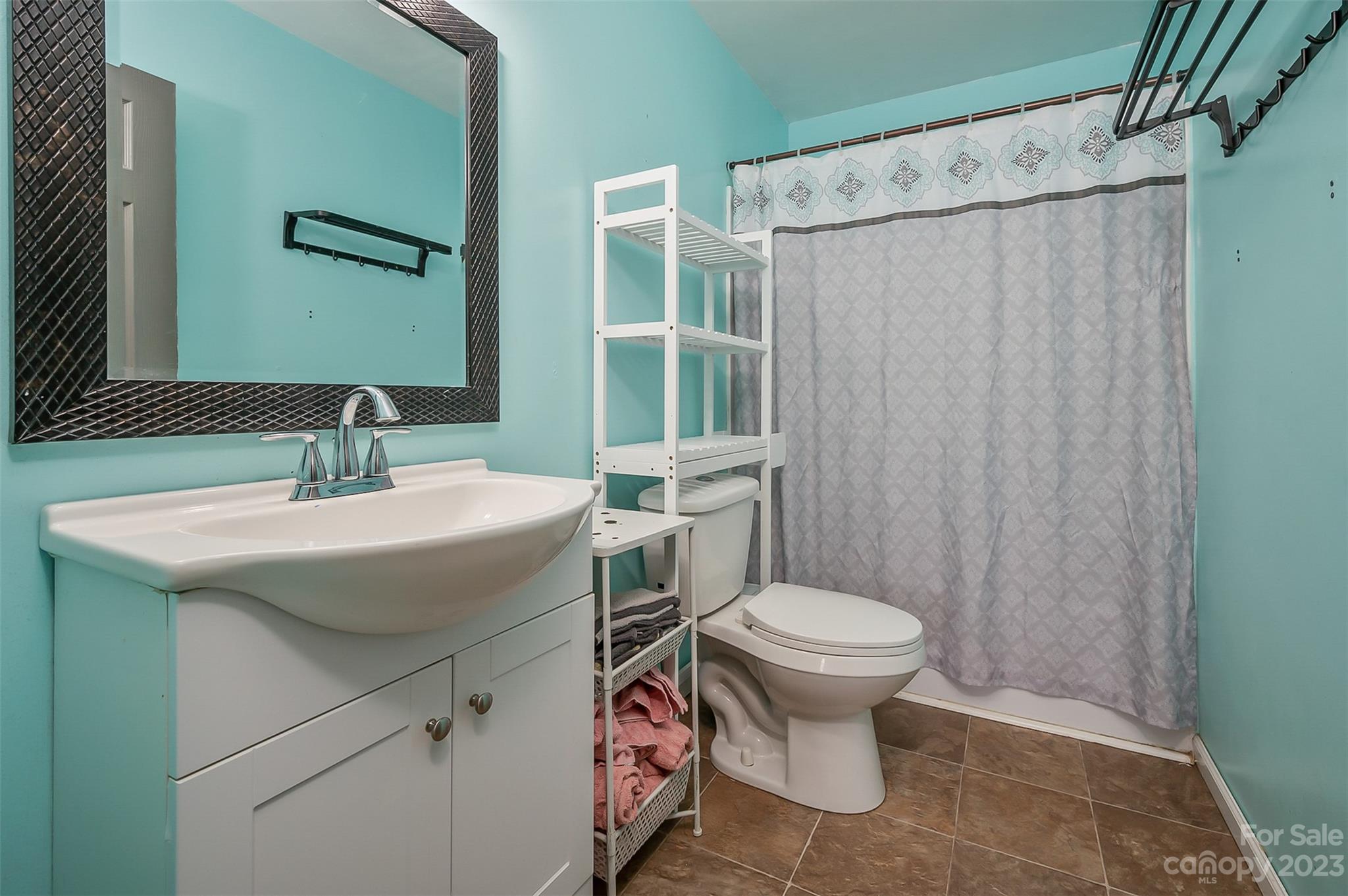 1251 Terrys Creek Road Zirconia, NC 28790 - Photo 27 of 48 a bathroom with a sink toilet and a mirror