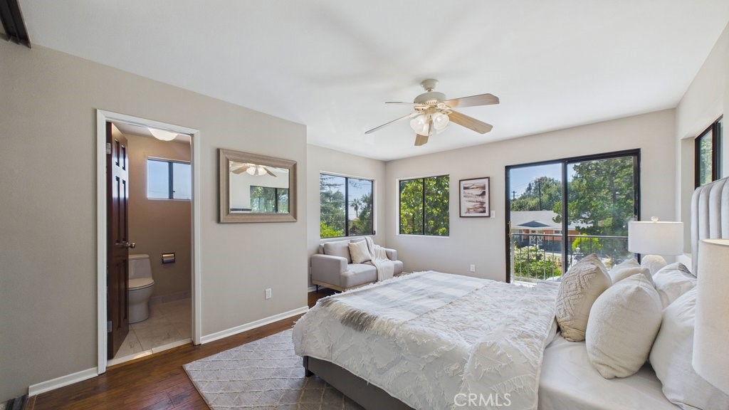 340 Toyon Road Sierra Madre, CA 91024 - Photo 26 of 60 Spacious fourth bedroom located on the second level, featuring a private 3/4 bathroom and stunning, panoramic views.