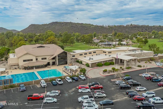 a view of a brick building