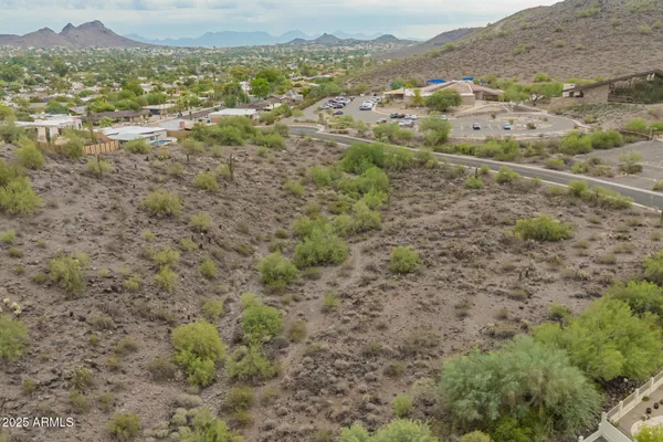 a view of a city with mountain