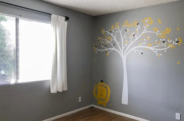 a view of a window in a room