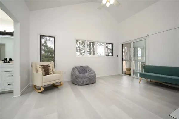 a room with furniture and a window