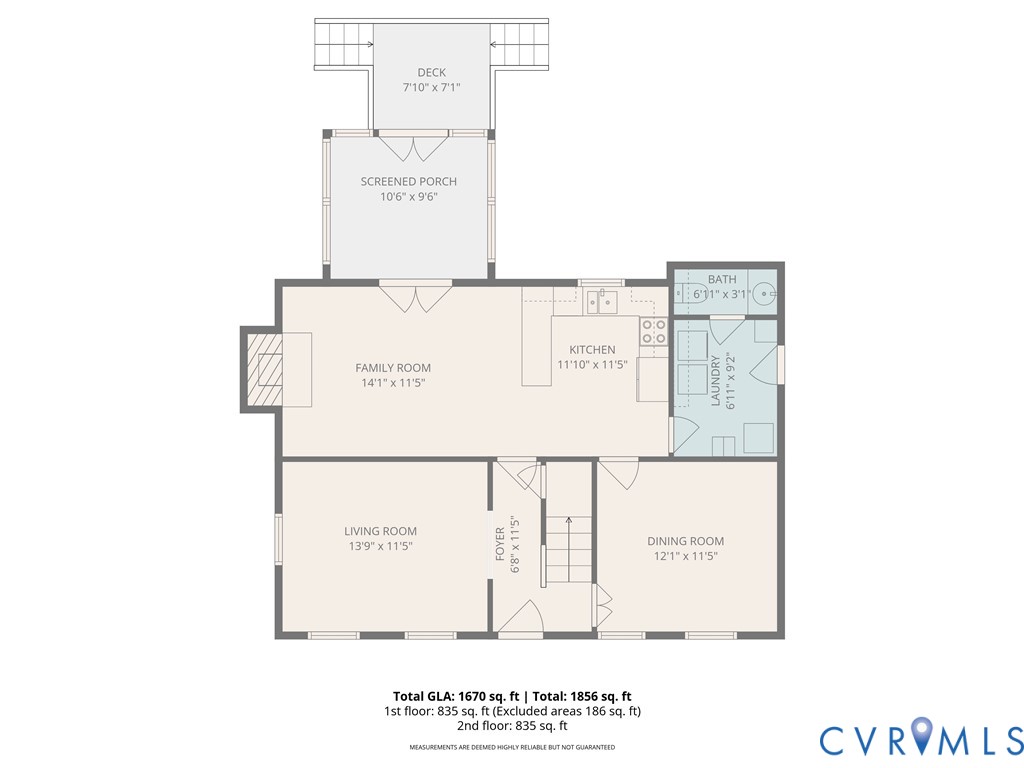 8994 Becton Road Glen Allen, VA 23060 - Photo 28 of 29 First floor measured floor plan, including layouts