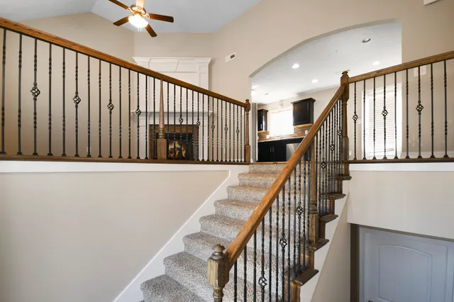 a view of balcony with wooden floor