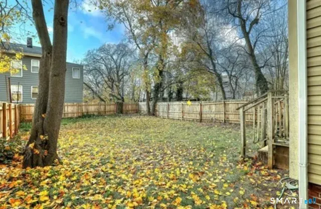 a view of a backyard