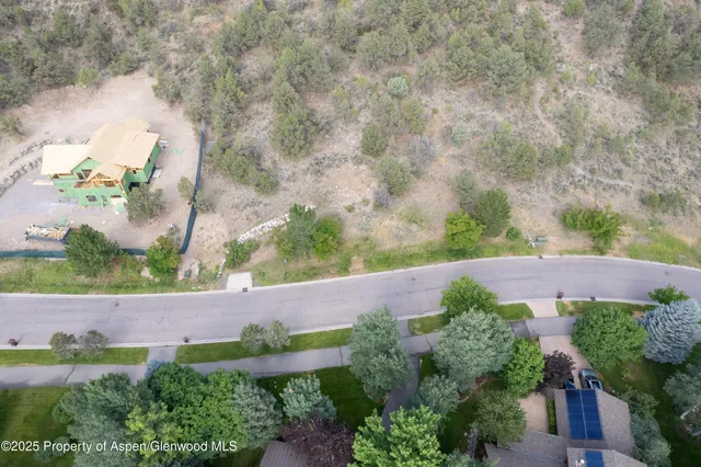 an aerial view of a house