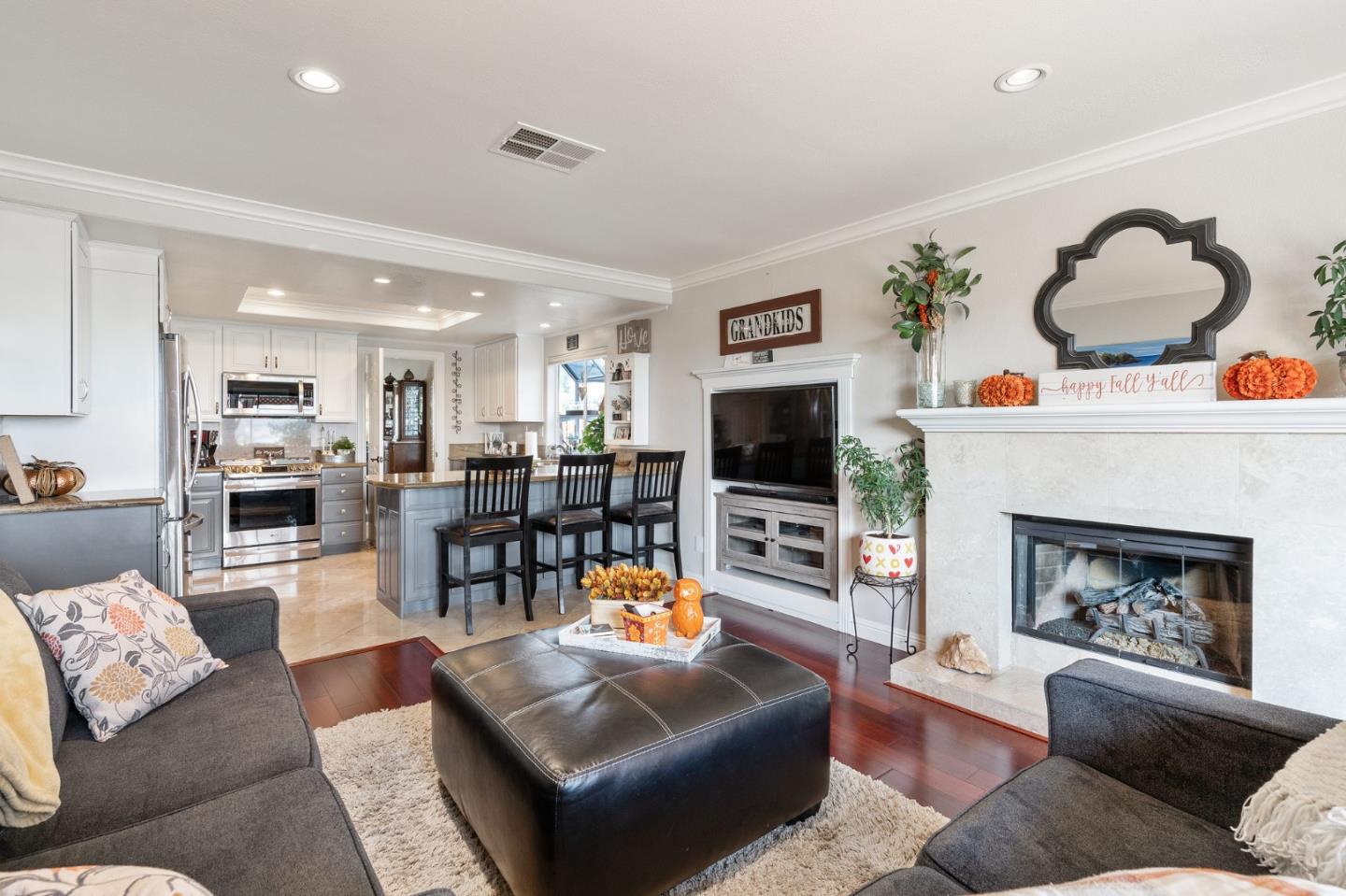 42 Seneca Lane San Ramon, CA 94583 - Photo 11 of 40 a living room with furniture fireplace and flat screen tv