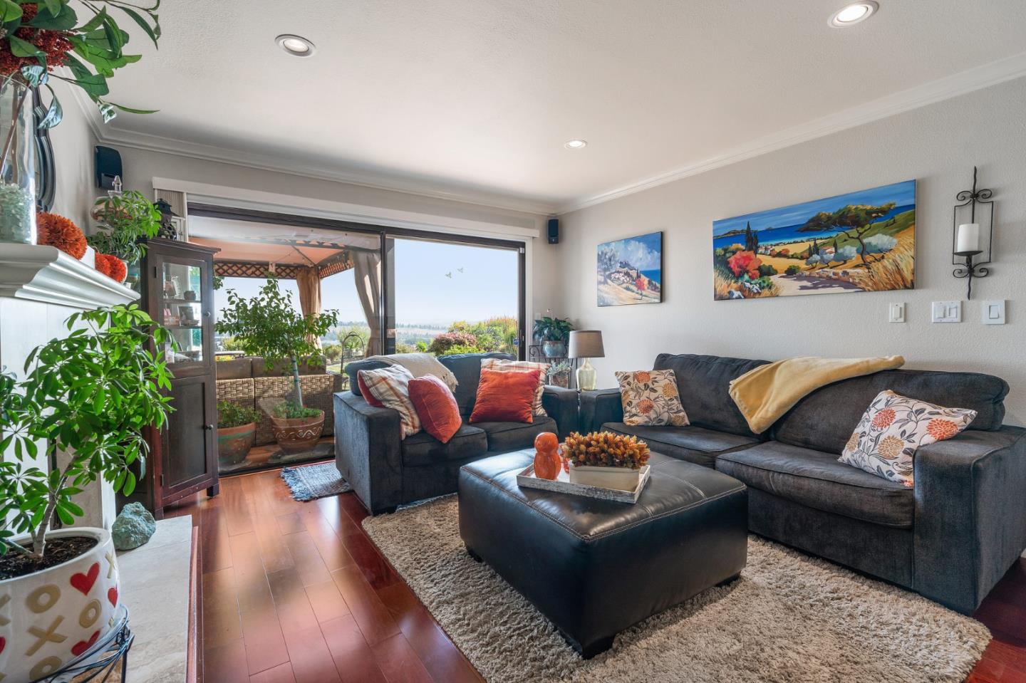 42 Seneca Lane San Ramon, CA 94583 - Photo 10 of 40 a living room with furniture potted plant floor to ceiling window and a flat screen tv