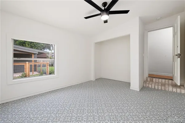 an empty room with a window