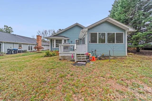 a view of a house with a deck