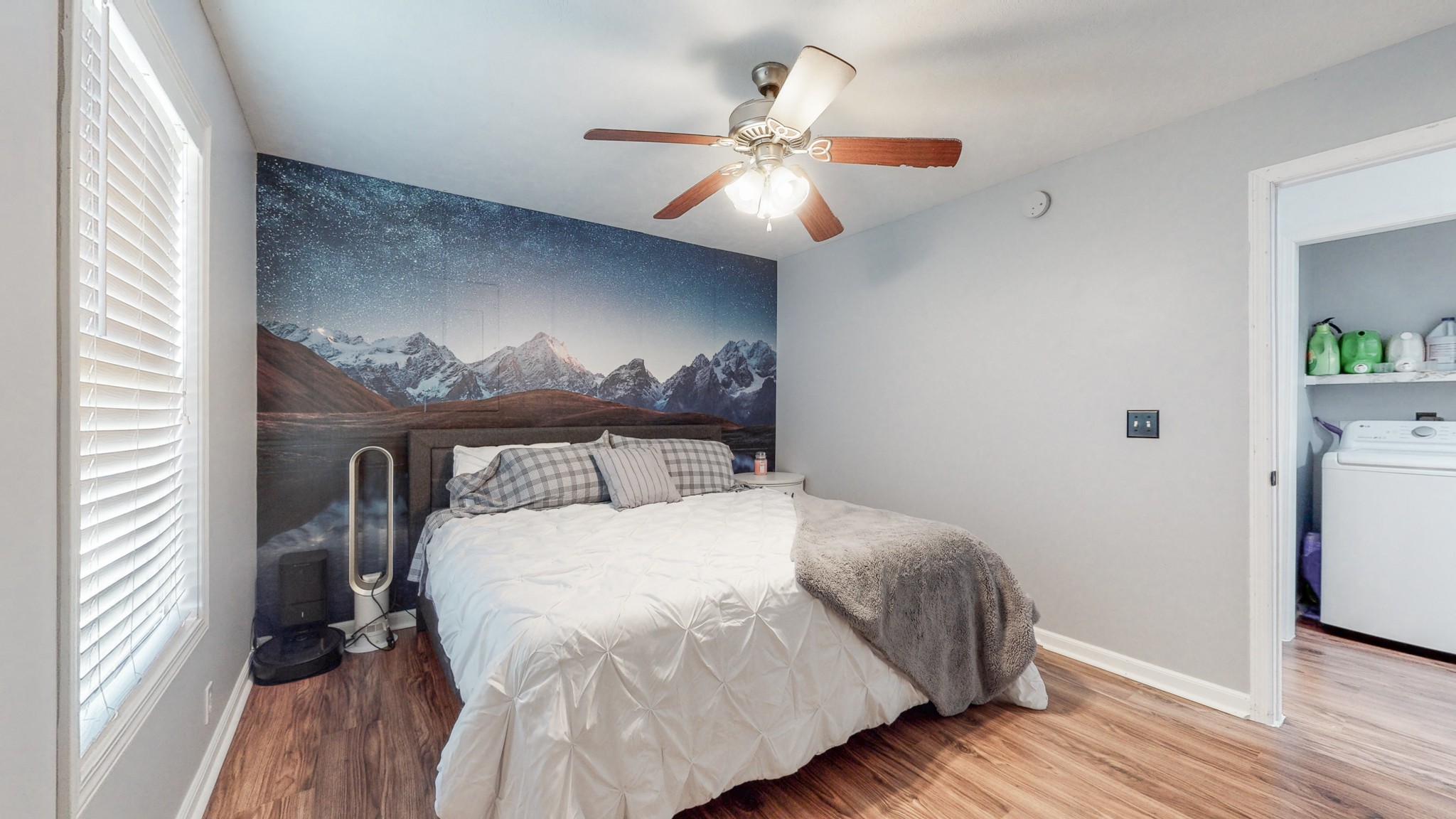 250 Hugh Hunter Road Oak Grove, KY 42262 - Photo 17 of 33 a bedroom with a bed and a chandelier