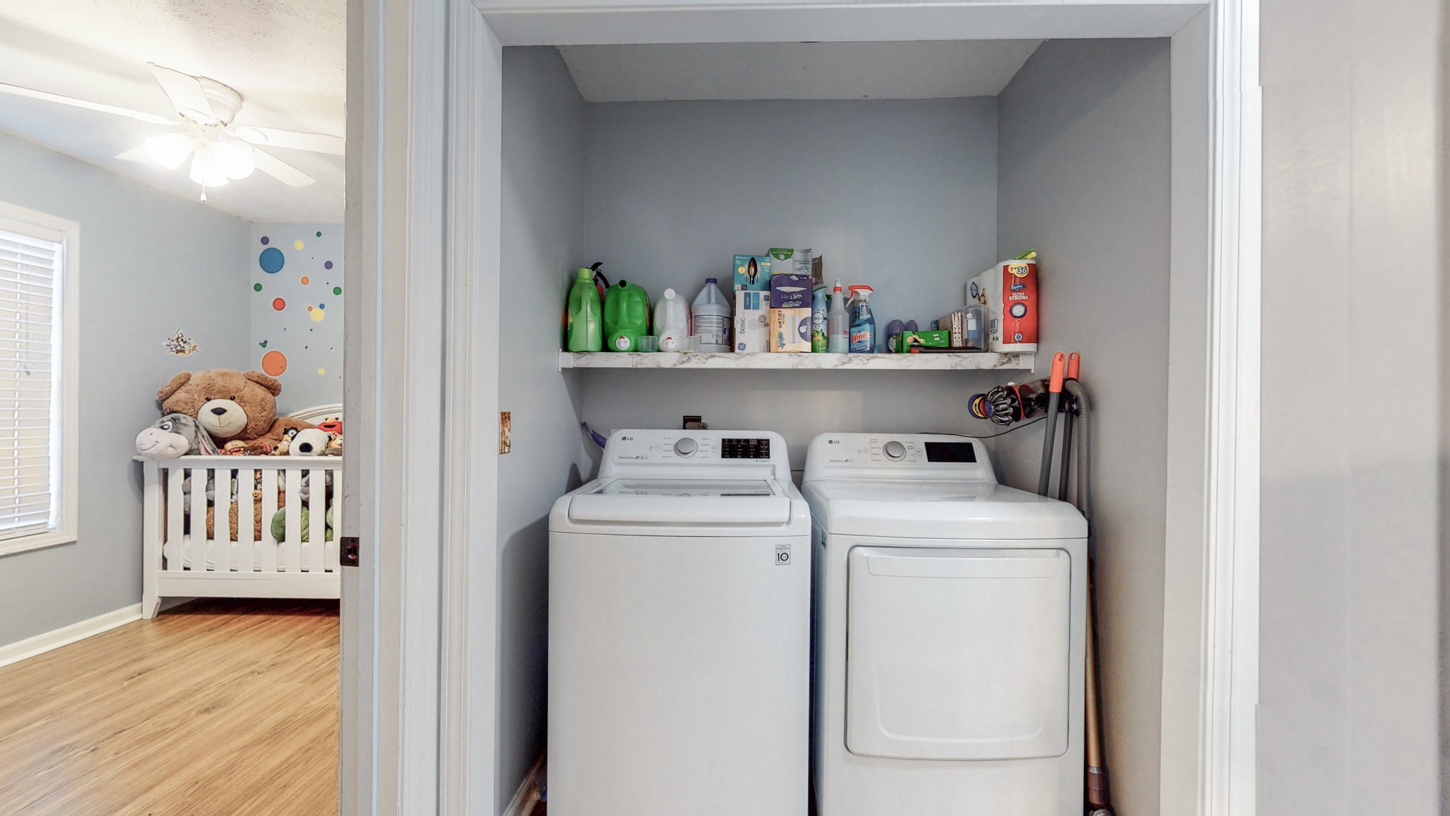 250 Hugh Hunter Road Oak Grove, KY 42262 - Photo 24 of 33 a view of storage and utility room with washer and dryer