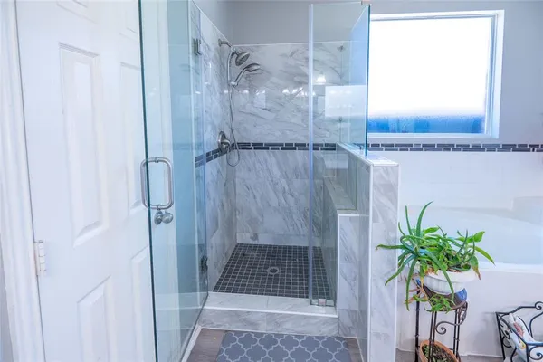 a bathroom with a shower