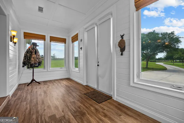 a view of outdoor space with wooden floor and outdoor space