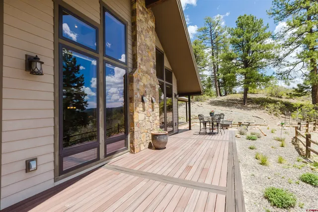 a view of a terrace with sitting area