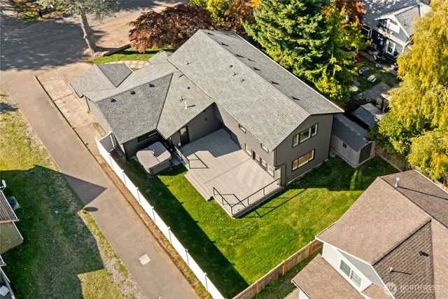 a view of a backyard with a garden