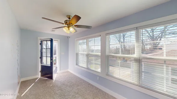 an empty room with a window