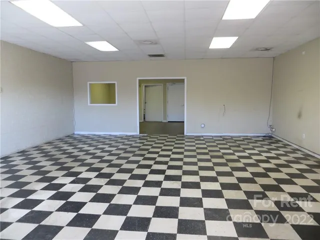 a black and white checkered floor