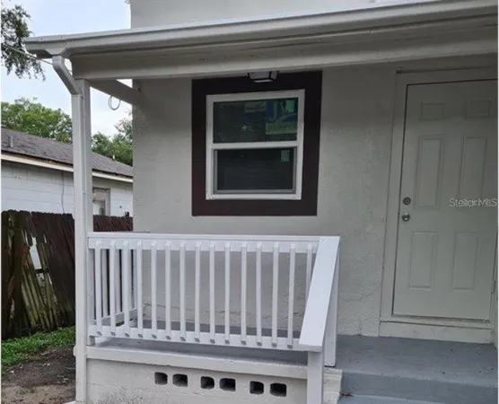 a view of wooden door