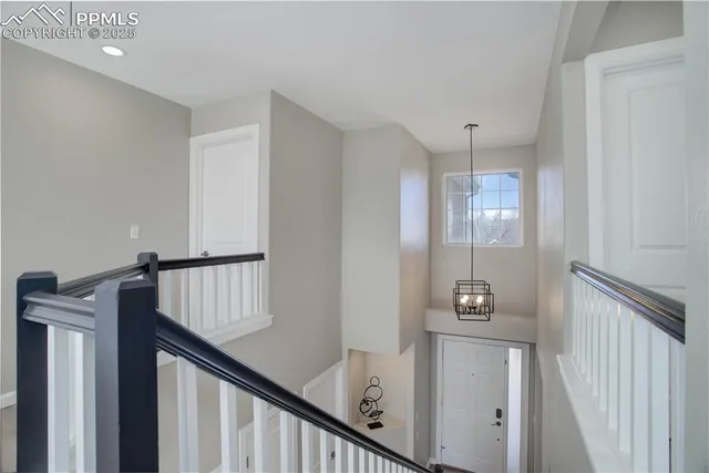 a view of a hallway with entryway