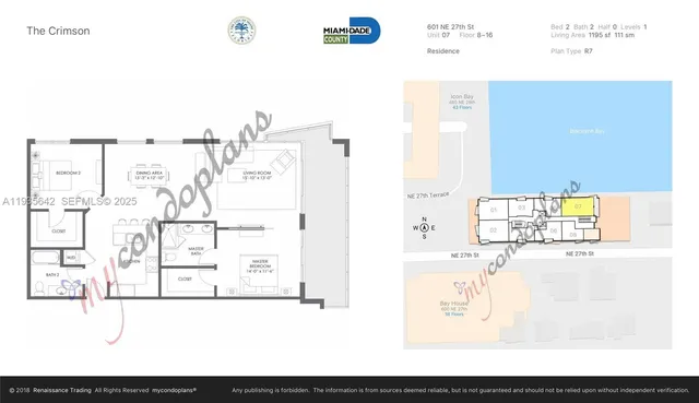 $876,000 | 601 Northeast 27th Street, Unit 1507, Miami, FL 33137