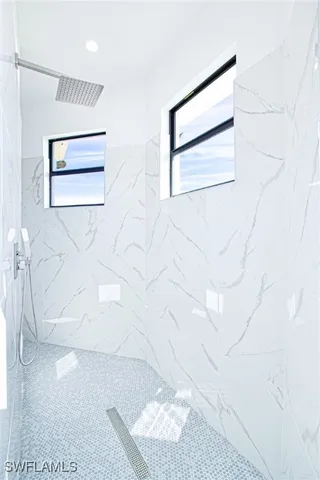 a bathroom with a shower