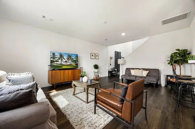 a living room with furniture