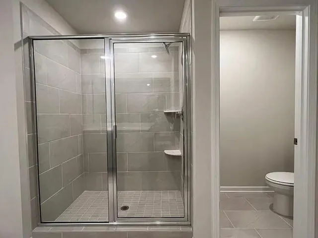 a bathroom with a shower
