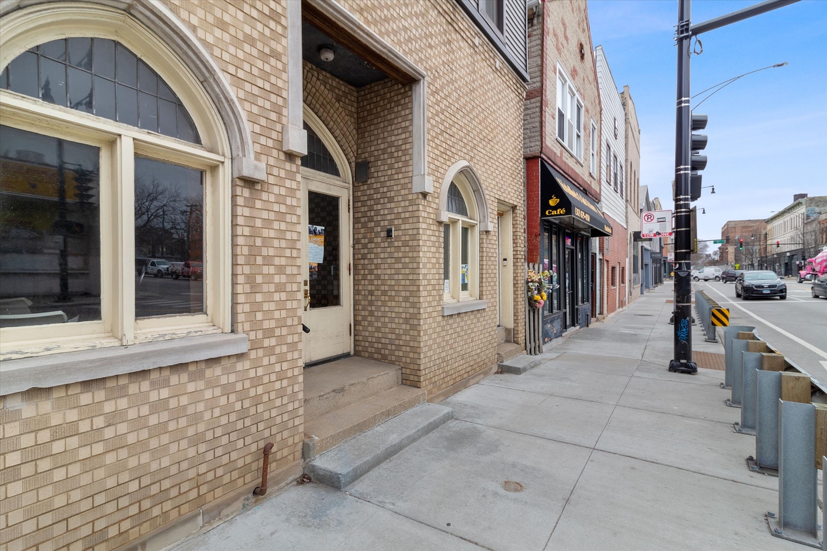 a view of a building with stairs
