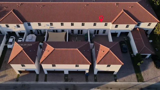 an aerial view of a house