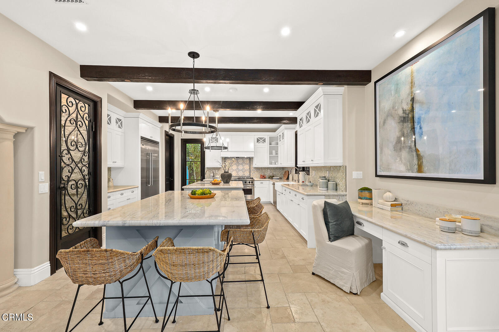 675 Elliott Drive Pasadena, CA 91106 - Photo 9 of 39 a room with stainless steel appliances kitchen island granite countertop a stove and white cabinets