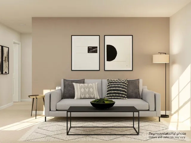 a view of a livingroom with furniture and wooden floor