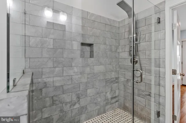 a bathroom with a shower