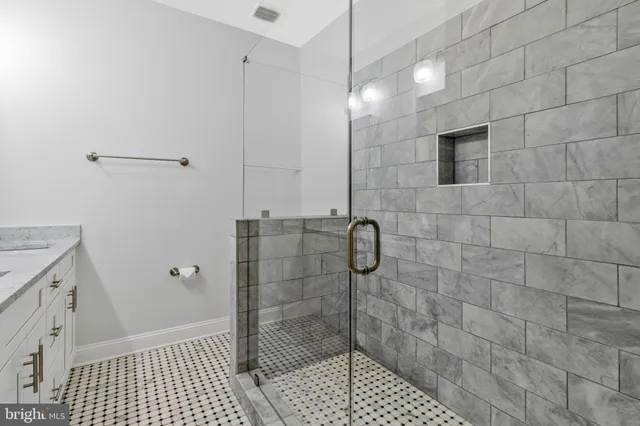 a bathroom with a shower