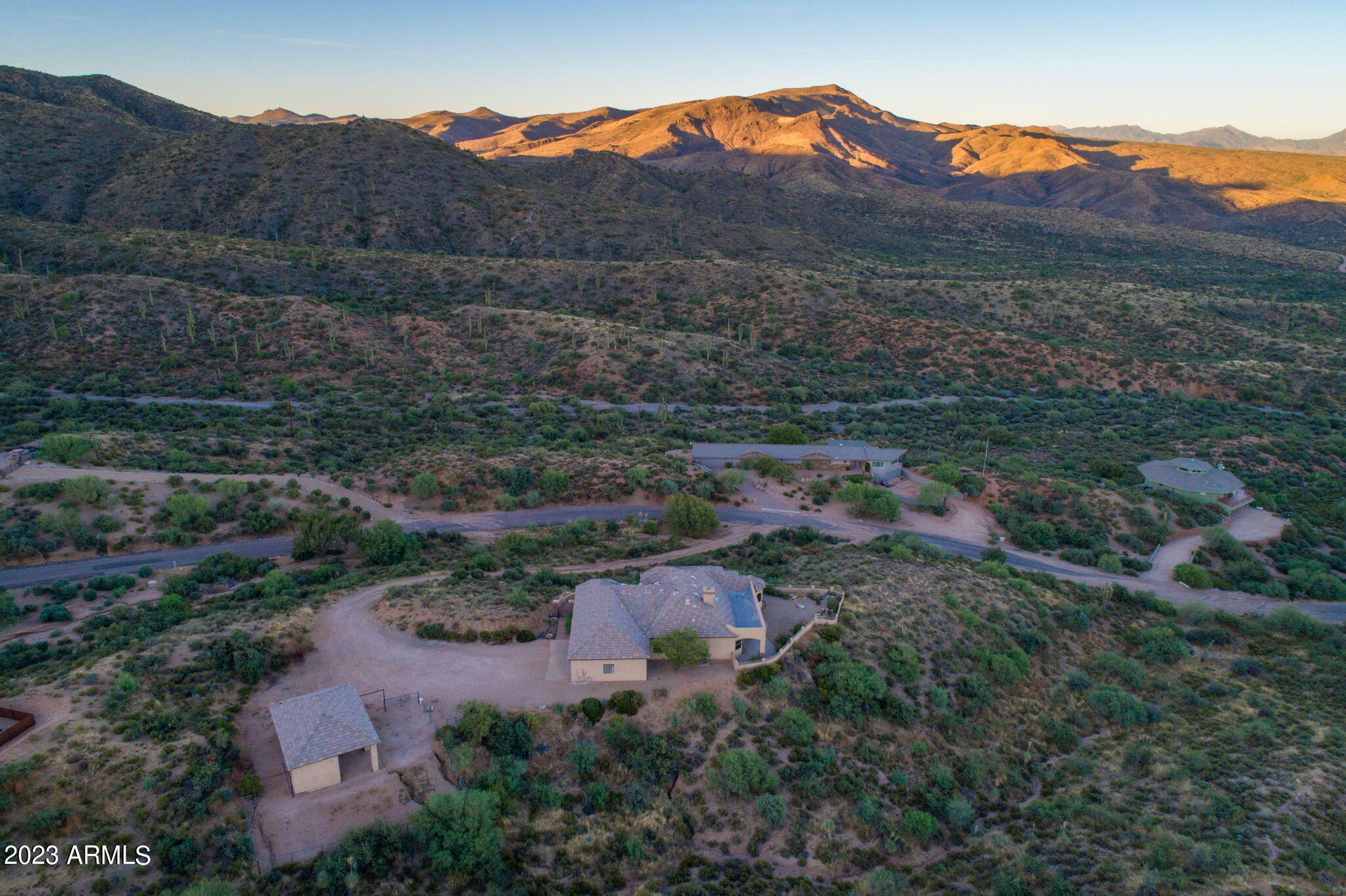 11519 East Blue Wash Road Scottsdale, AZ 85262 - Photo 24 of 42 an aerial view of residential house with an outdoor space and seating