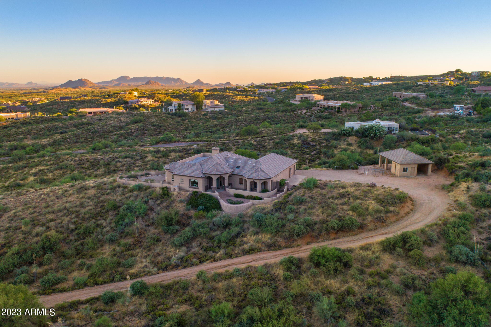 11519 East Blue Wash Road Scottsdale, AZ 85262 - Photo 25 of 42 an aerial view of a house with a garden