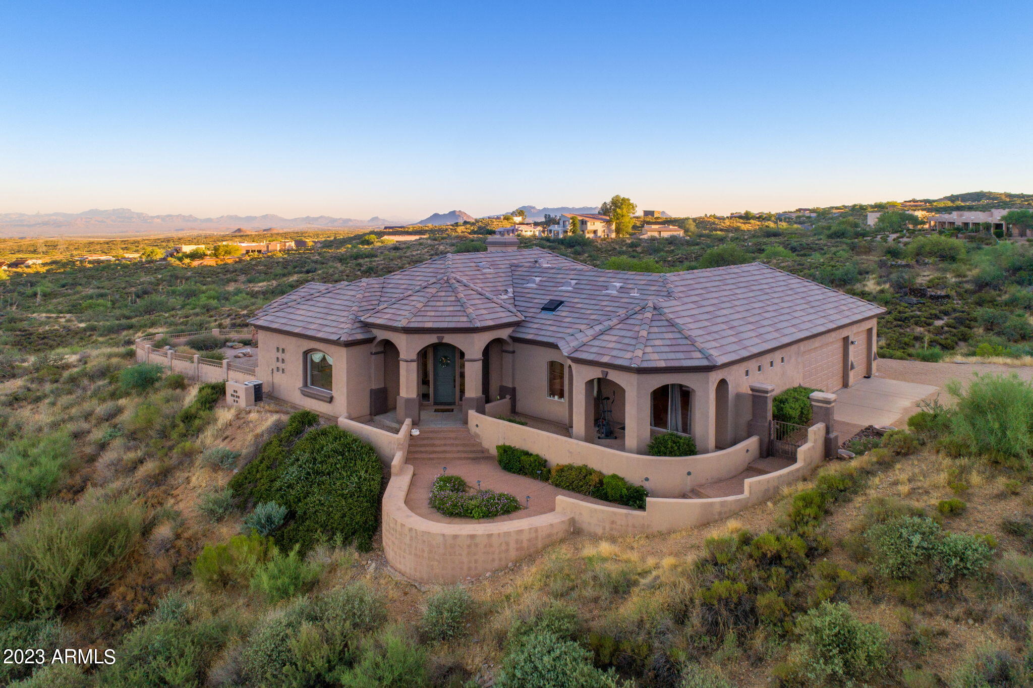 11519 East Blue Wash Road Scottsdale, AZ 85262 - Photo 4 of 42 an aerial view of a house with yard and mountain view in back