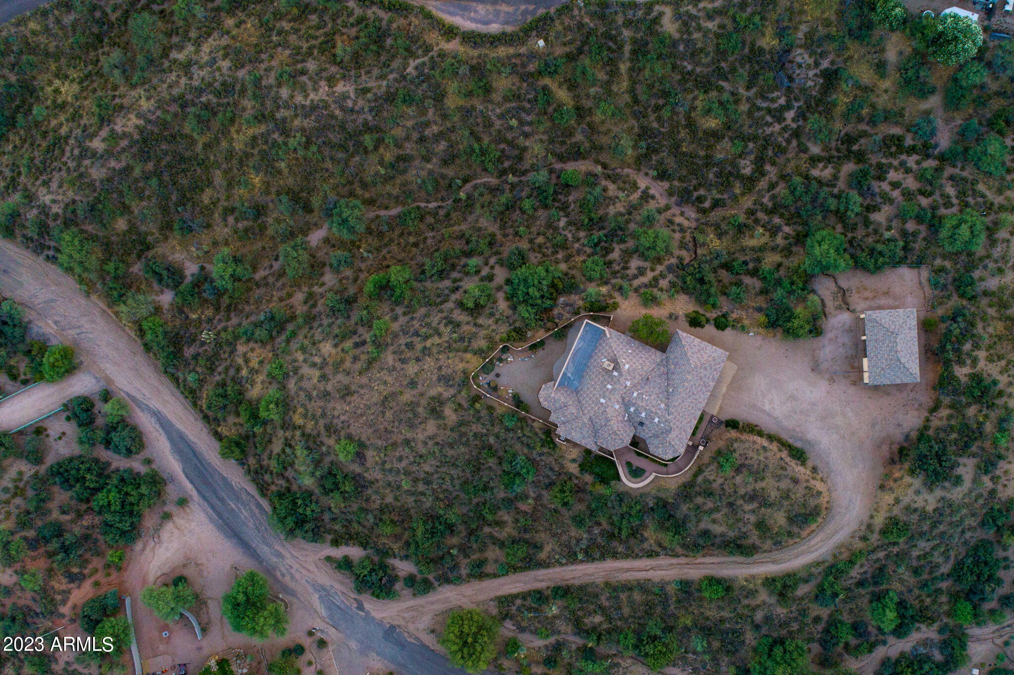 11519 East Blue Wash Road Scottsdale, AZ 85262 - Photo 5 of 42 an aerial view of a house with garden space and street view