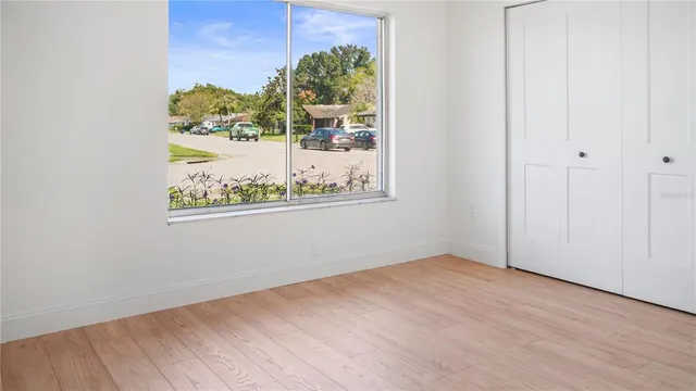 an empty room with a window