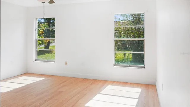 an empty room with window