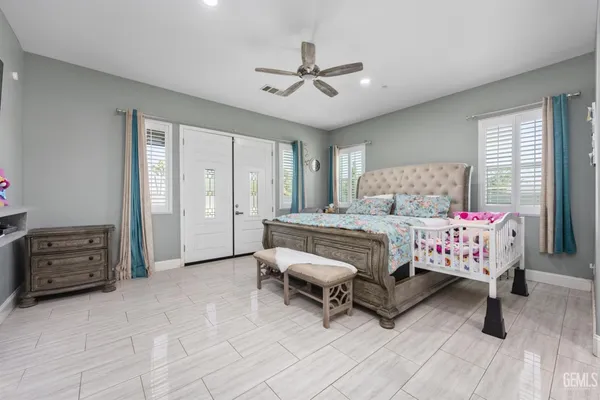 an aerial view of residential building with parking space