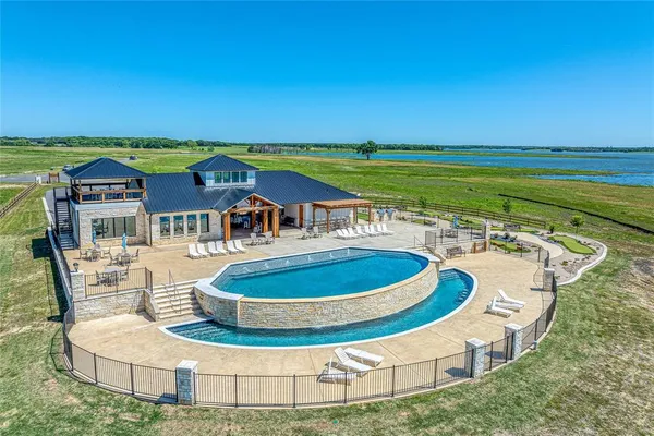 a view of a lake view and mountain in the back